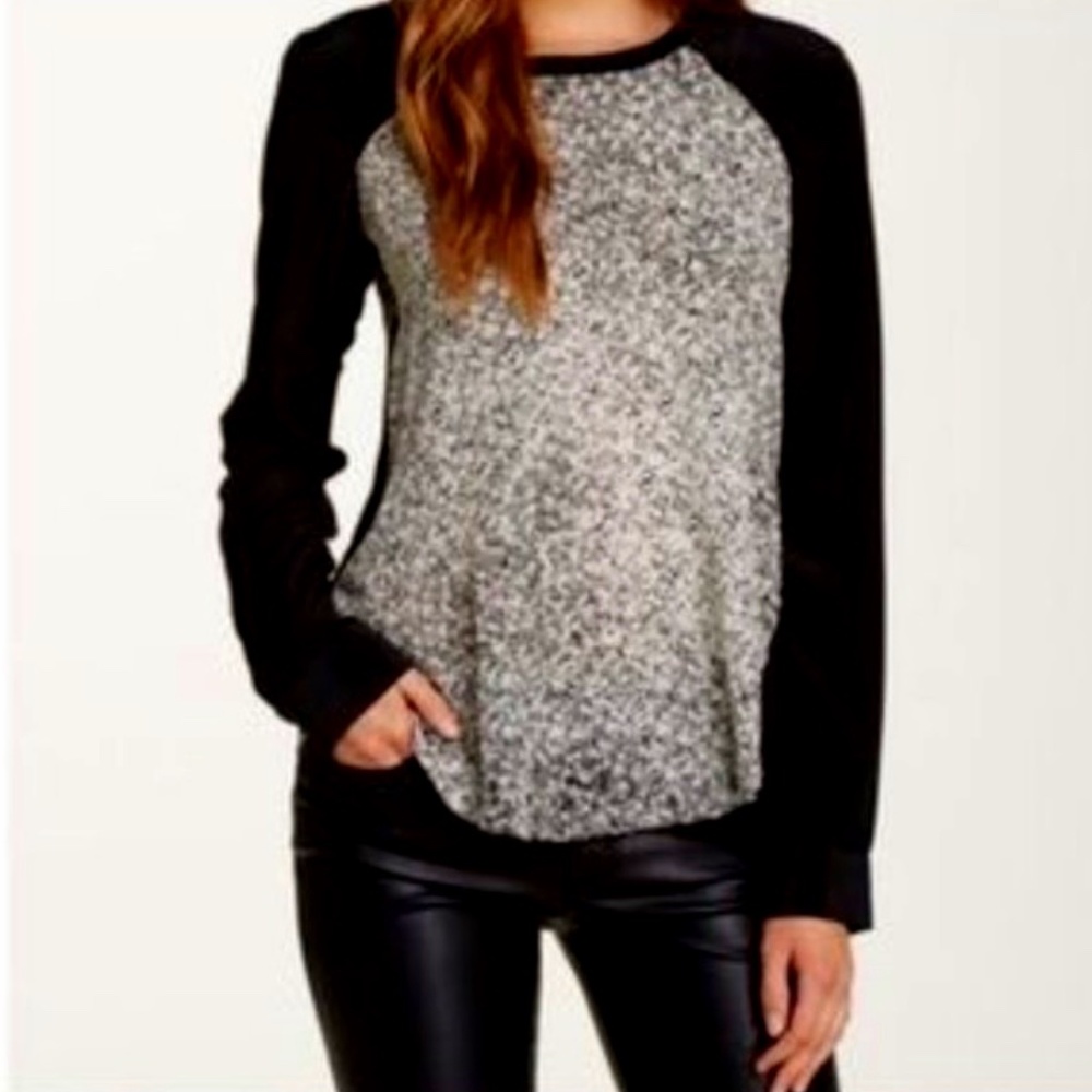 Rebecca Taylor 100% Silk Woodcut Colorblock Blouse